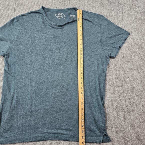 Alex Crane Shirt Tee Mens Large Blue Linen Crewneck Minimal Coastal Portugal - Picture 3 of 5